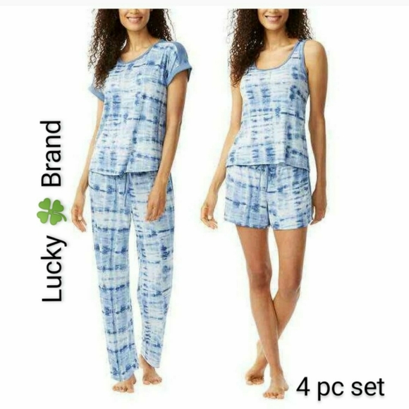 Lucky Brand Other - 4 Pc Lucky Brand Tee Tank Short & Pant Pajama Set Size: Small